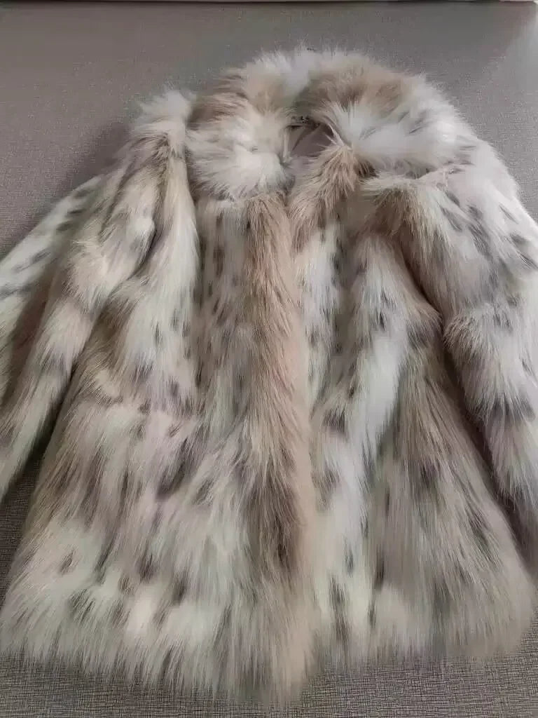 Cardigan – Leopard Faux Fur – Synthetic Fiber – Regular | KIMLUD