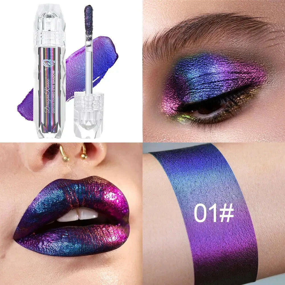 KIMLUD, Chameleon Metal Lip Gloss Liquid Lipstick Brightening Long-Lasting Lip Gloss Multi-Color Long-Lasting Moisturizing Non-Stick Cup, KIMLUD Womens Clothes