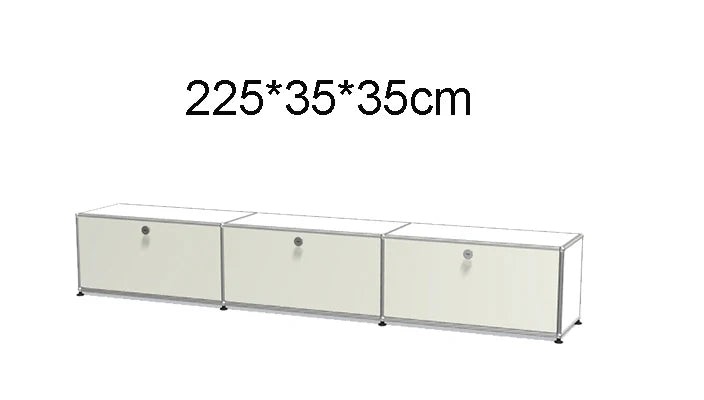 Stainless Steel Nightstand Modular Storage — Red | KIMLUD