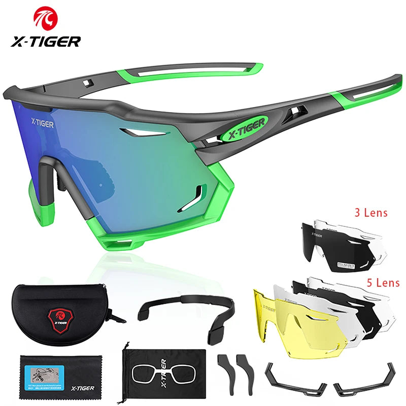 X-TIGER Cycling Glasses UV400 Photochromic Cycling Sunglasses Sports Polarized Men's Sunglasses MTB Racing Bike Glasses Eyewear