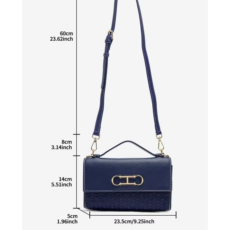 Leather Letter Print Crossbody Bag — Black | KIMLUD