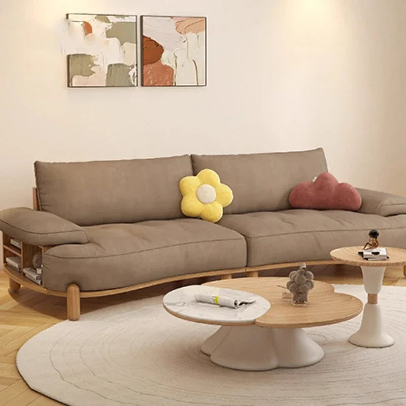 Foam Modern 3 Seater Sofa Soft Suede-Like Finish — White | KIMLUD