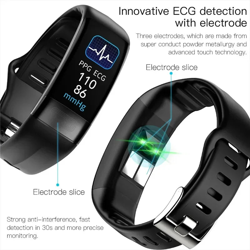 Heart Rate Ecg Blood Pressure Ekg Health Smart Watch Men'S Fitness Bracelet With Pressure Measurement Ecg Distance Bracelet
