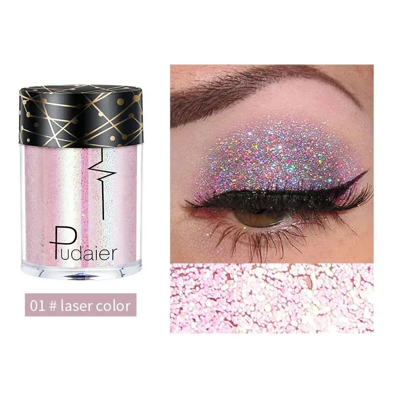 36 Colors Monochrome Eyeshadow Glitter Sequins High Gloss Face Body Glitter Pearlescent Easy-to-color Eye Shadow Festival Makeup