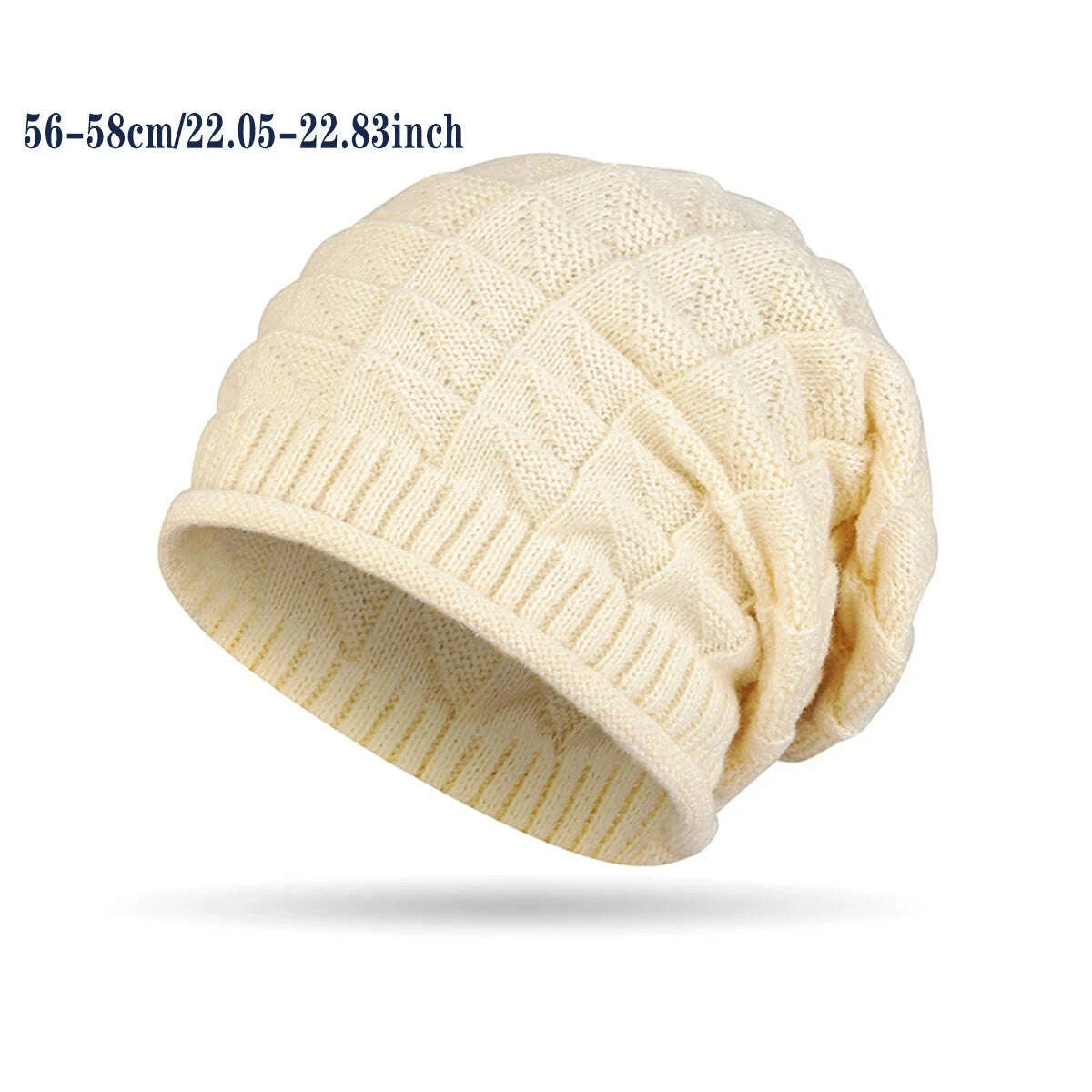 KIMLUD, Women's Beanie Hat Fashionable Chunky Slouch Cap with Elastic Ear Warmers Hand Washable Lightweight For Autumn, KIMLUD Womens Clothes