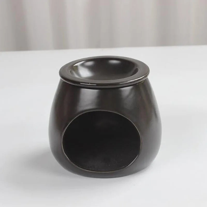 KIMLUD, Nordic Style Porcelain Essential Oil Burner Candle Holder Oil Lamp Aroma Censer for Indoor Smell Supply Home Decor, KIMLUD Womens Clothes