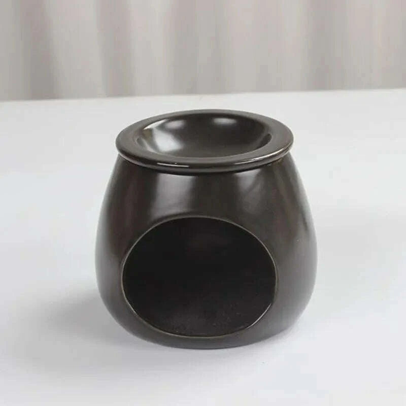 KIMLUD, Nordic Style Porcelain Essential Oil Burner Candle Holder Oil Lamp Aroma Censer for Indoor Smell Supply Home Decor, KIMLUD Womens Clothes