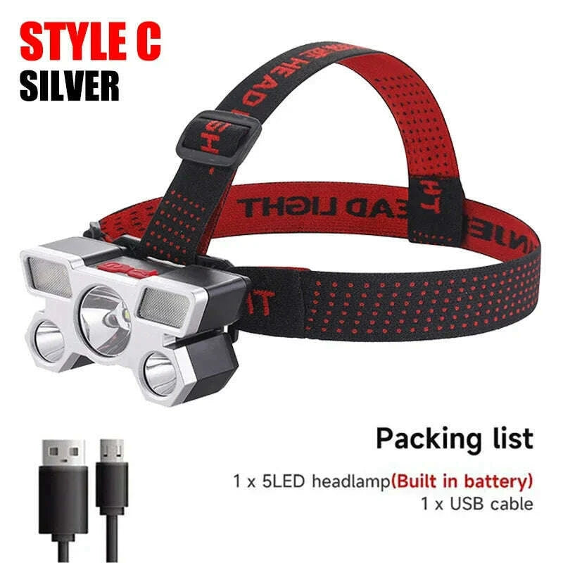 5-led-headlamp-rechargeable-with-built-in-18650-battery-strong-light-headlight-camping-adventure-fishing-head-light-flashlightkimlud-womens-fashion-34620589