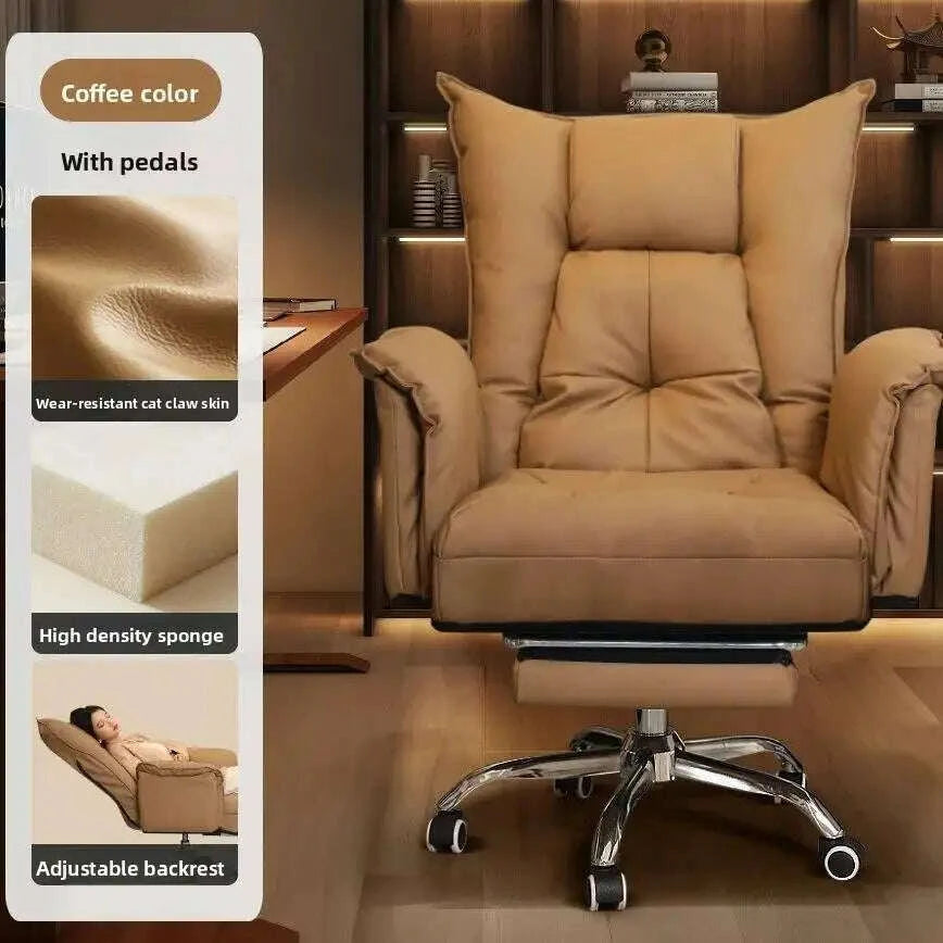 KIMLUD, Boss Chair, Home, Computer Chair, Sofa, Comfortable, Sedentary Office Chair, Reclining, Study Desk, Bedroom, Living Room, KIMLUD Womens Clothes