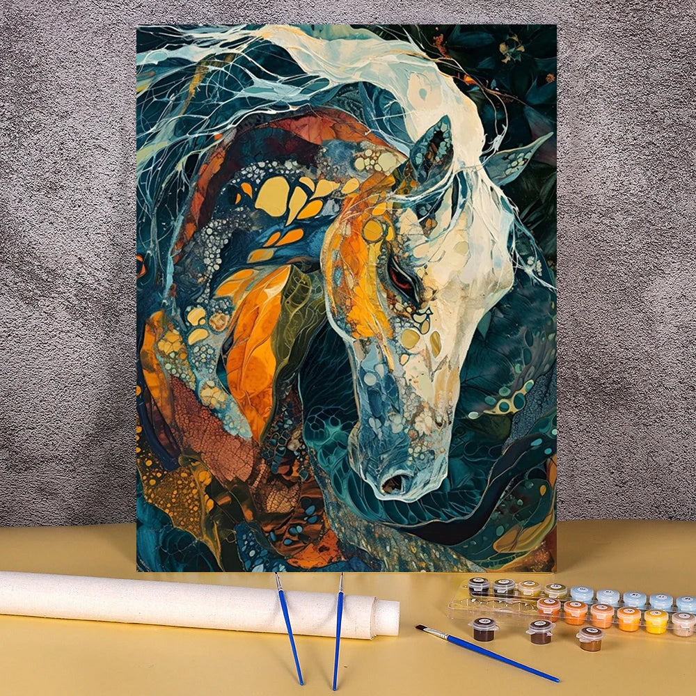 Running Horse Oil Painting By Number On Canvas Frameless Acrylic Paint Animal For Adult Picture Drawing Coloring By Numbers Kit