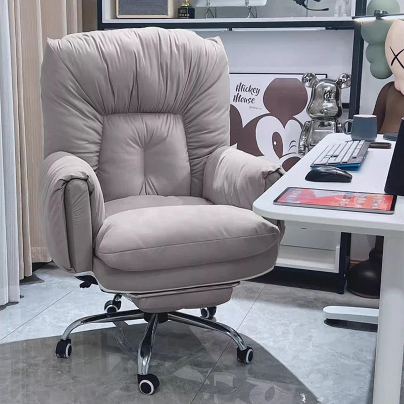 Mesh Minimalist Office Chair With Footrest — Black | KIMLUD