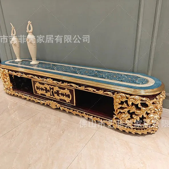 French aristocratic living room furniture European style luxury high-end gold fabric sofa