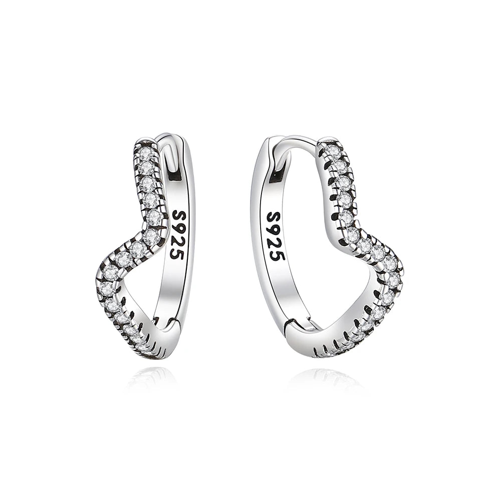 Sterling Silver Stud Hoop Earrings Crown Heart Bee — Rose Gold | KIMLUD
