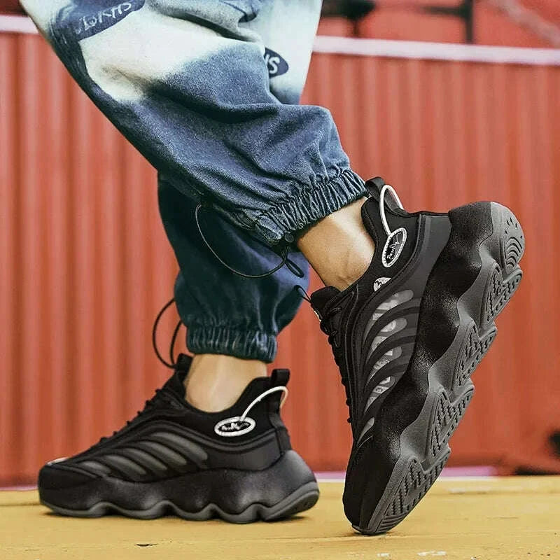 KIMLUD, Autumn new high-quality men casual sneakers fashionable and versatile thick-soled comfortable non-slip dad shoes for couples, KIMLUD Womens Clothes