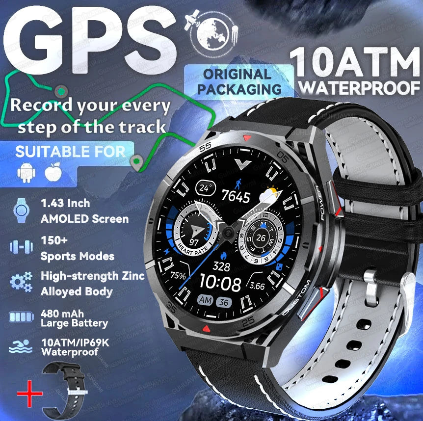 2025 New for HUAWEI Original Premium GPS SmartWatch Ultra HD AMOLED Display Built-in GPS BT Call 10ATM Waterproof Smart Bracelet