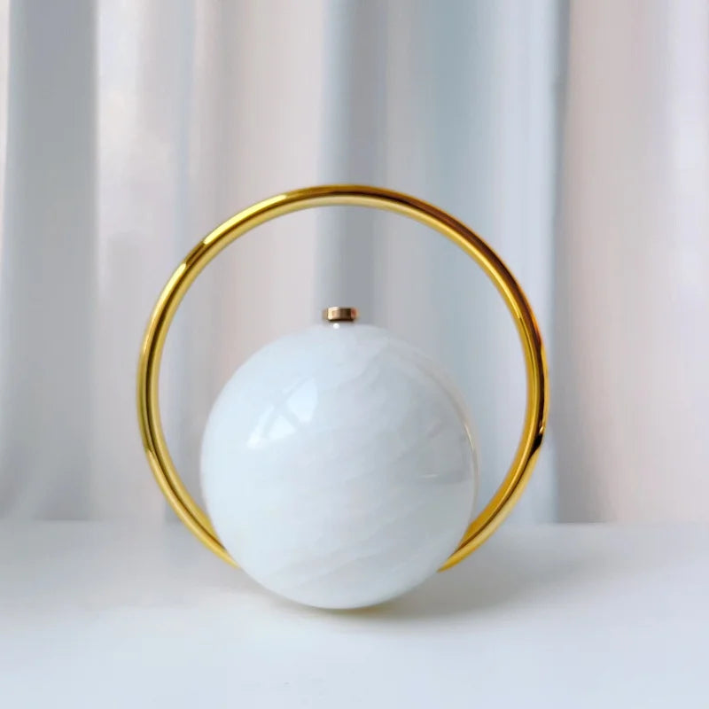 Marble Pattern Spherical Banquet Bag Electroplated Handle — Marble | KIMLUD