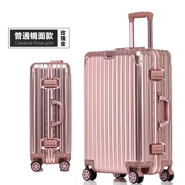 New All Aluminum Travel Luggage High End Fashion Luggage Perfect For Boarding Spinner International Brand Travel Suitcase