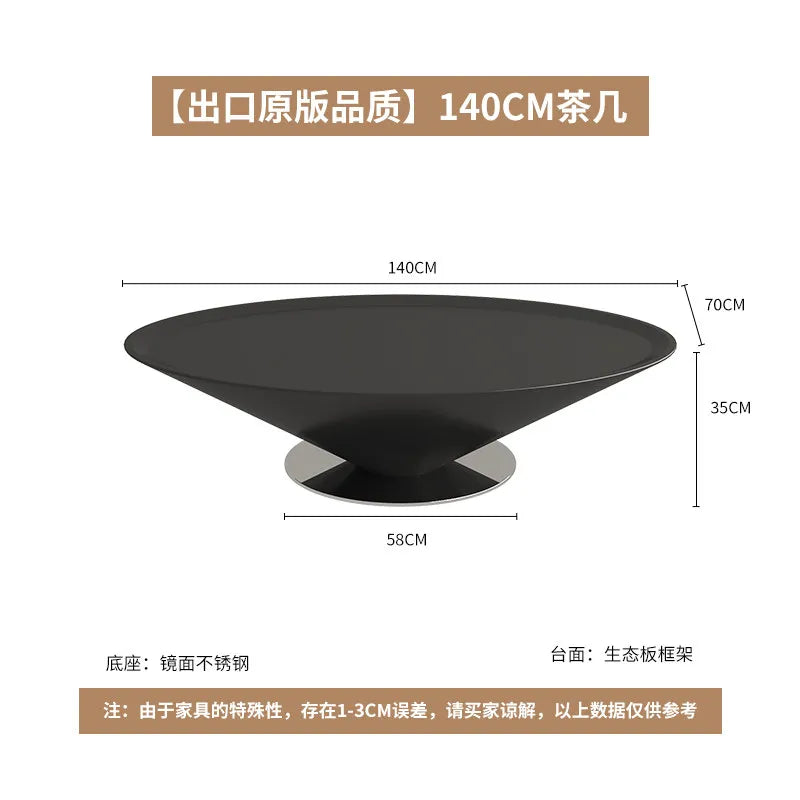 Minimalist Round Coffee Table Unique Aesthetic — White | KIMLUD