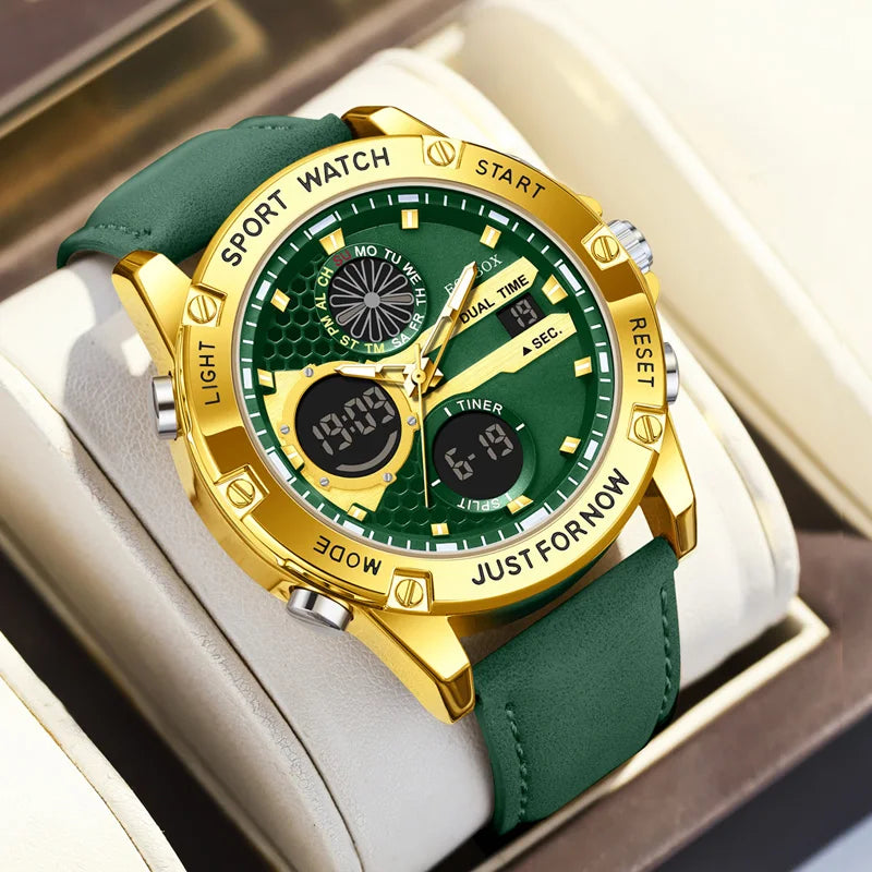 FOXBOX Fashion Military Watches for Men Luxury Original Sports Chronograph Watch Waterproof Quartz Clock Digital WristWatch