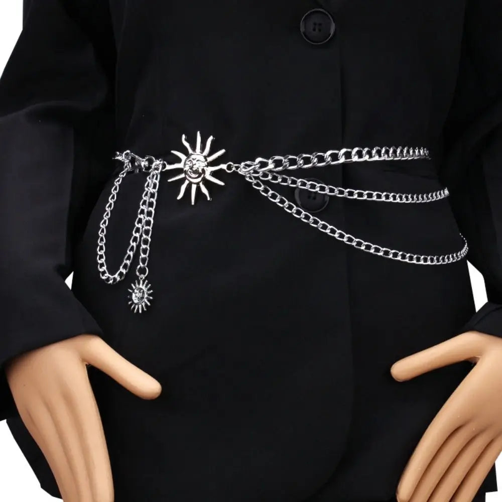 Metal Waist Chain Belt Punk Hip Hop Style — Gold | KIMLUD