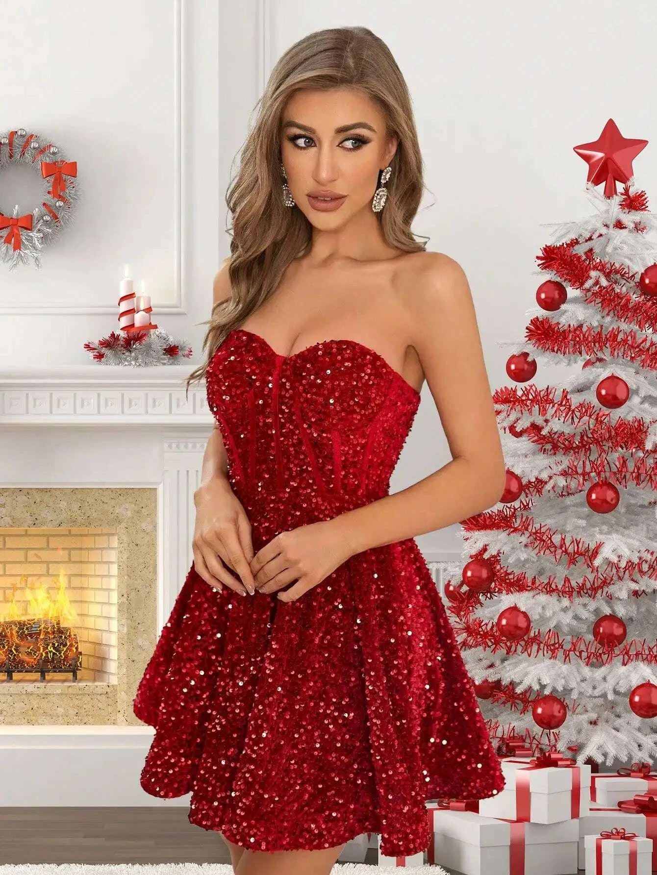 elegant-off-the-shoulder-mini-dress-for-women-sexy-party-dress-red-strapless-sequins-summer-2025-womens-evening-dresskimlud-womens-clothes-35075774