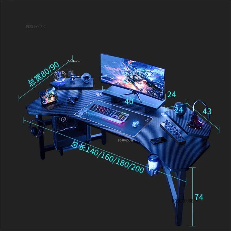 Nordic Simple Desk E-sports Gaming — Black | KIMLUD