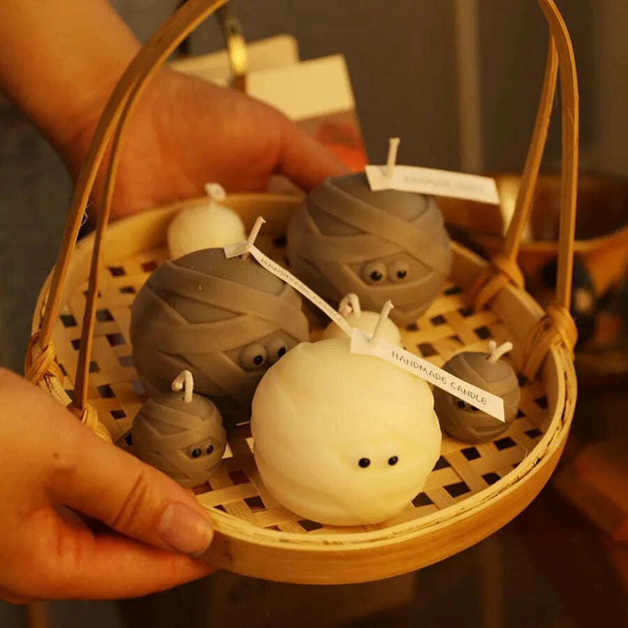 KIMLUD, 1pc Halloween Mummy Candle Handmade Scented Candle for Halloween Decoration, Holiday Party and Home Decoration, Halloween Gift, KIMLUD Womens Clothes