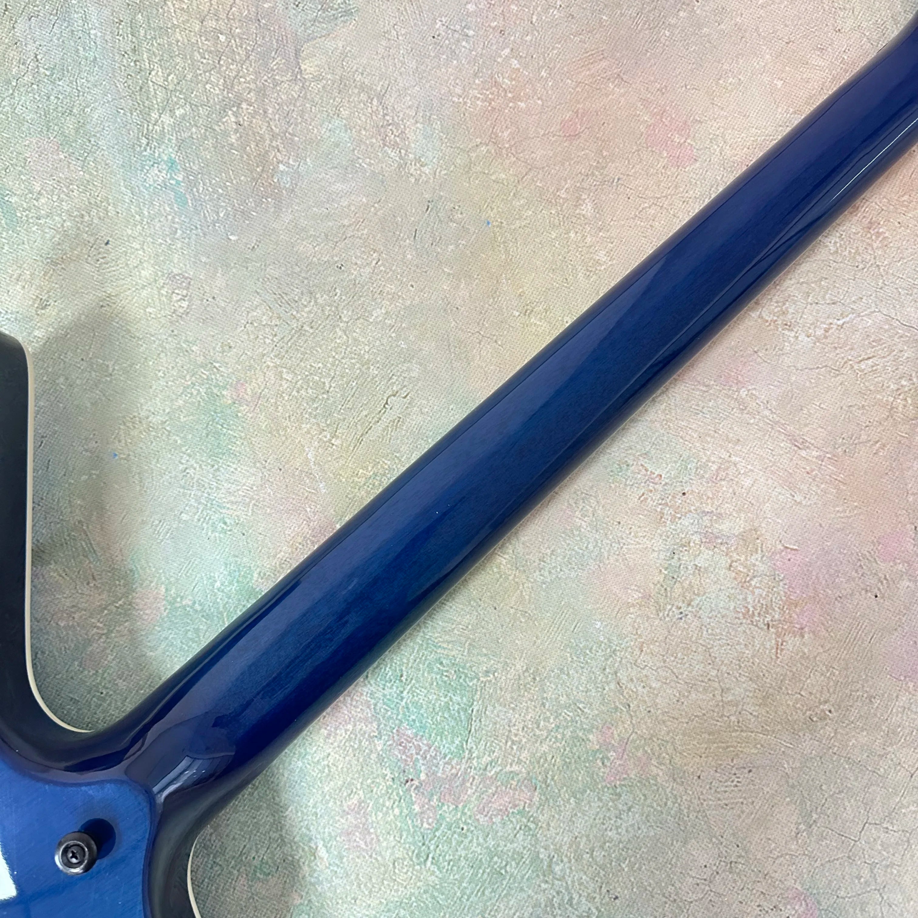 Solid Mahogany Electric Guitar With Hand-Painted Tree Motif Finish And Dual Humbuckers — Cobalt Blue | KIMLUD