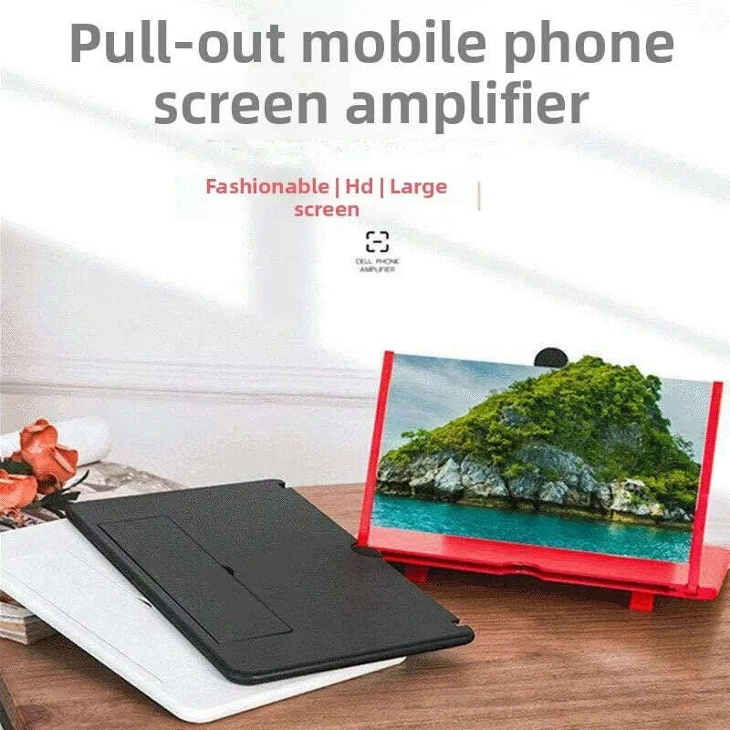 KIMLUD, 17x22cm HD Version Mobile Phone Screen Magnifying Glass 2X 3X Pull-out Creative Stretch 3d Mobile Phone Holder Magnifying Glas, KIMLUD Womens Clothes