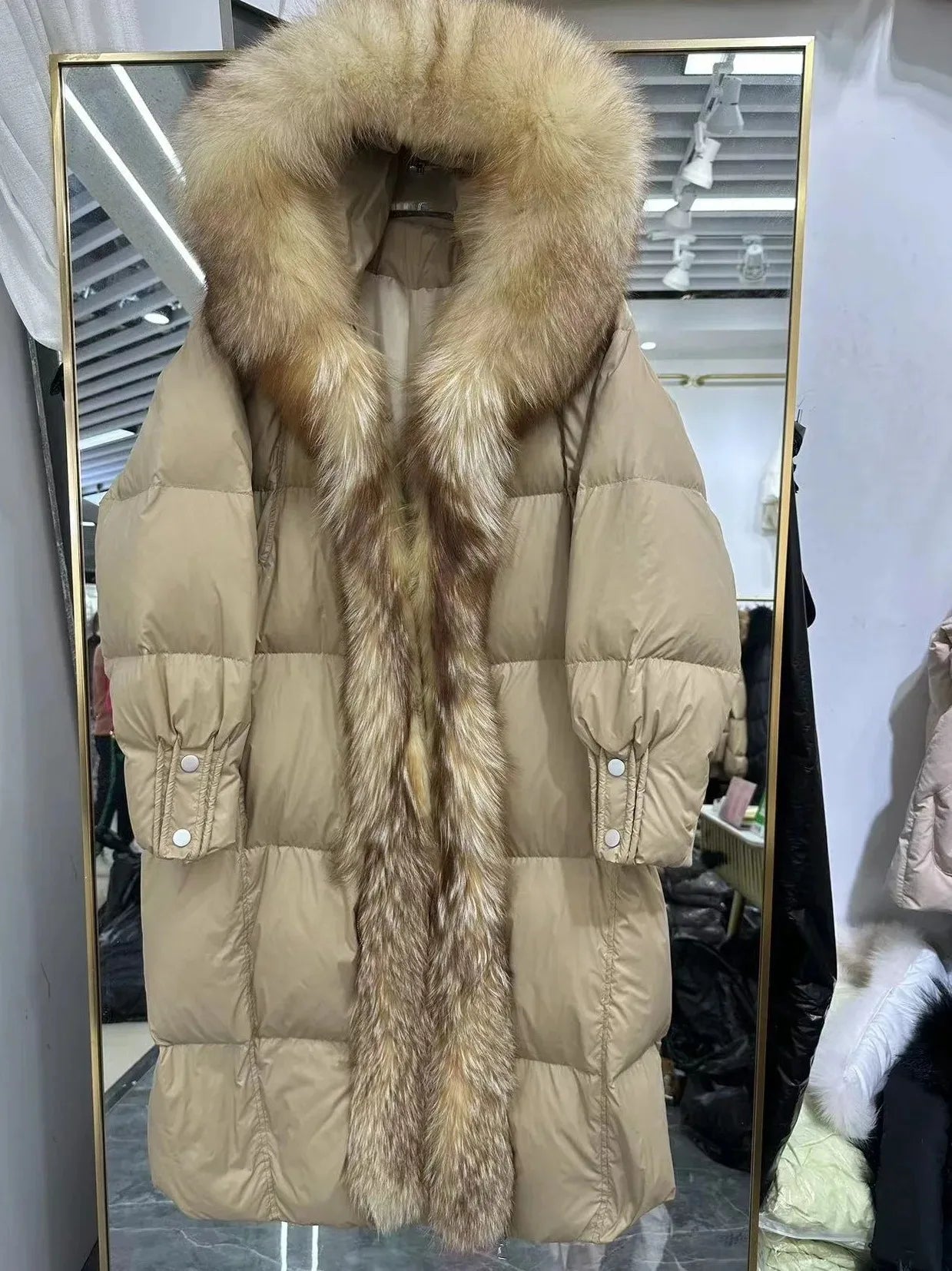 Hot Sales New Winter Long Goose Down Female Parka Fashion Thicken Warm Down Jacket with Large Real Fox Fur Collar Women Overcoat