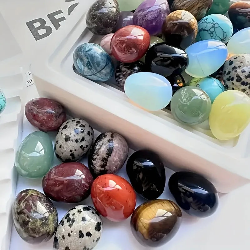 Decorative Stone Egg Set 12-Piece Crystal Clear | KIMLUD