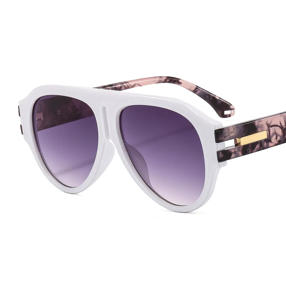 Square Frame Sunglasses Plastic Oversized Design UV Protection — Black | KIMLUD