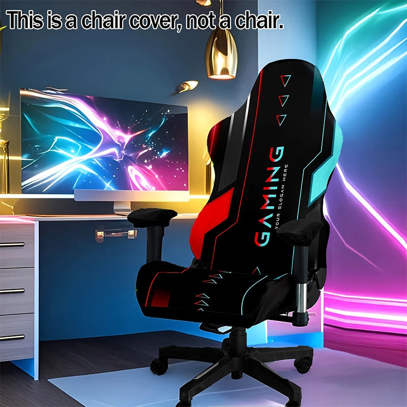 One-Piece Stretch Gaming Chair Cover Brilliant Green Light Chair Cover High Elasticity for Office Gaming Chairs Home Decoration