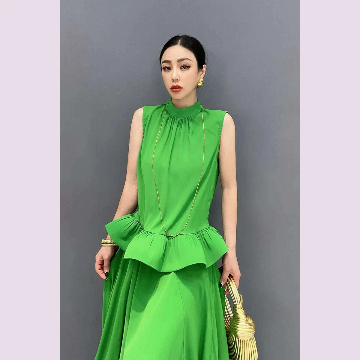 vefadisa-newest-2025-summer-green-women-sets-sleeveless-ruffle-edge-top-large-hem-long-skirt-two-pieces-dress-sets-hlx064-kimlud-kimlud-33915528