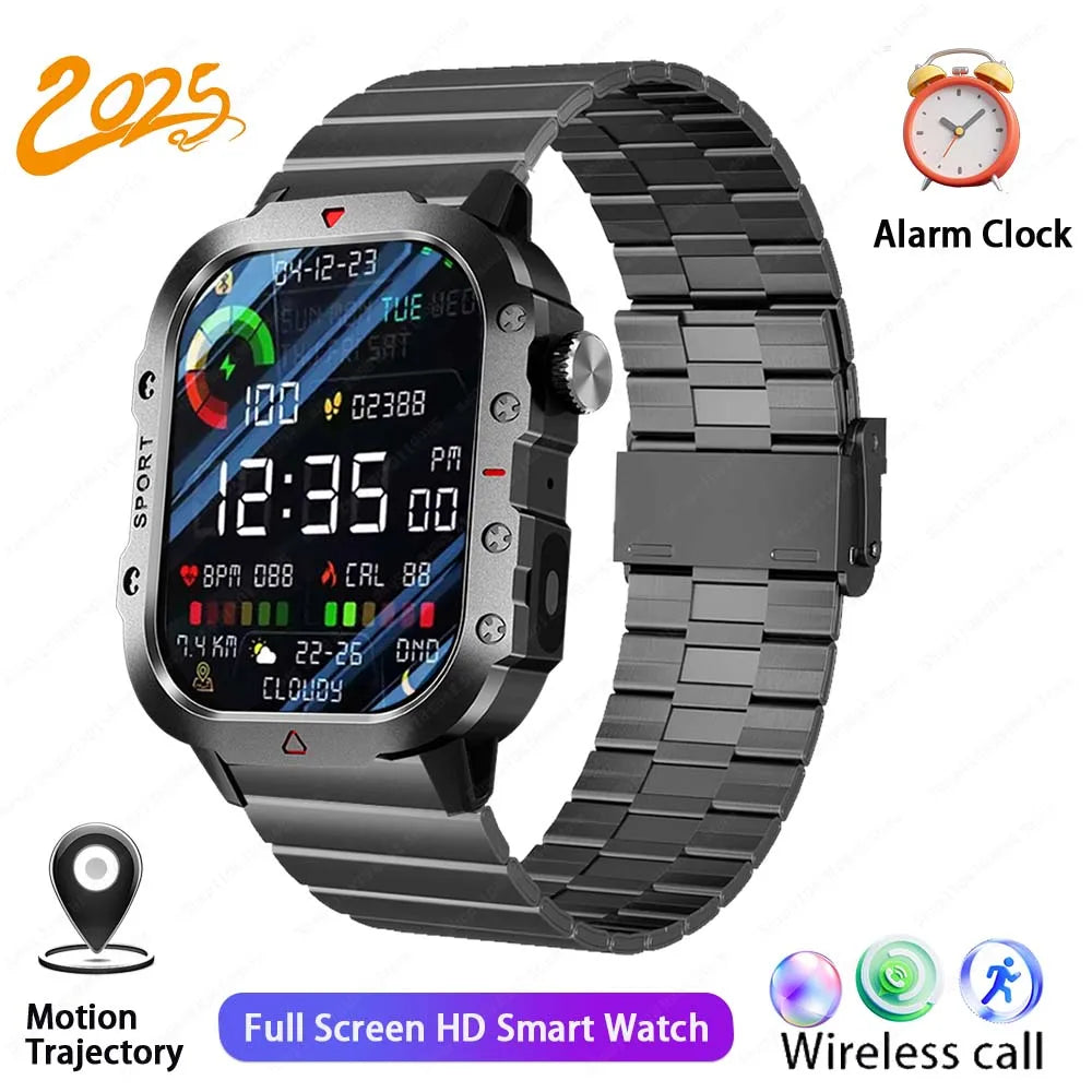2025 New Military Smart Watch Men Outdoor 2.01" Al Voice Bluetooth Call Smartwatch Surprise Gift Outdoors For Android& IOS Male