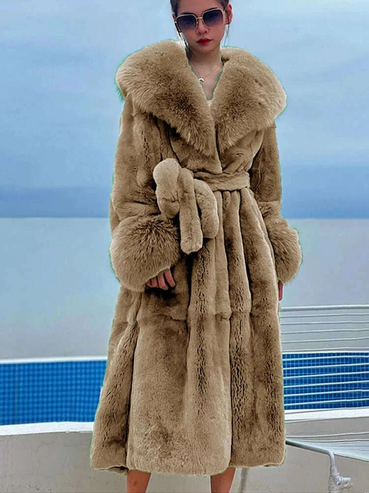 KIMLUD, 2024 Long Mink Coats Women Fur Coats Winter Outwear Faux Fur Jacket Female Long Sleeve Ladies Casual Oversize Fur Coat Parkas, KIMLUD Womens Clothes