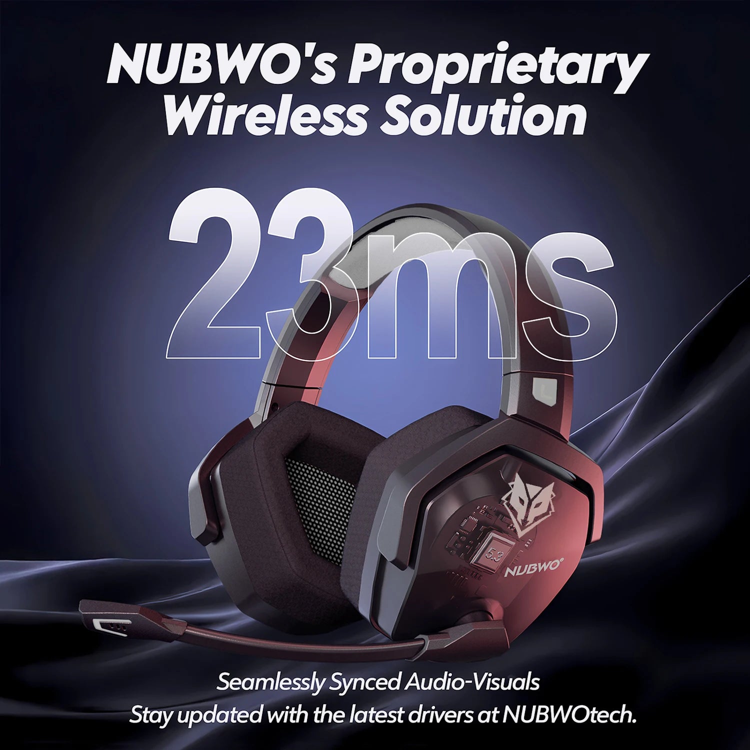 NUBWO G06 Wireless Headsets Gamer 2.4GHz Bluetooth 5.3 Gaming Headphones with Dual Microphone for PS5, PS4, PC, Mobile, Switch