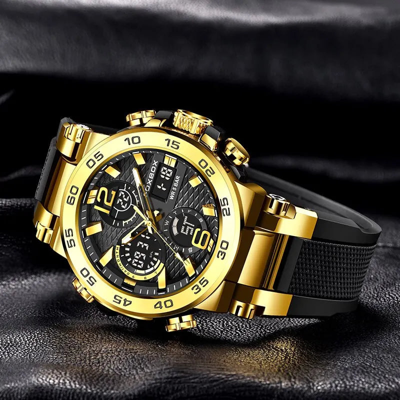 Premium Stainless Steel Chronograph Watch — Gold | KIMLUD