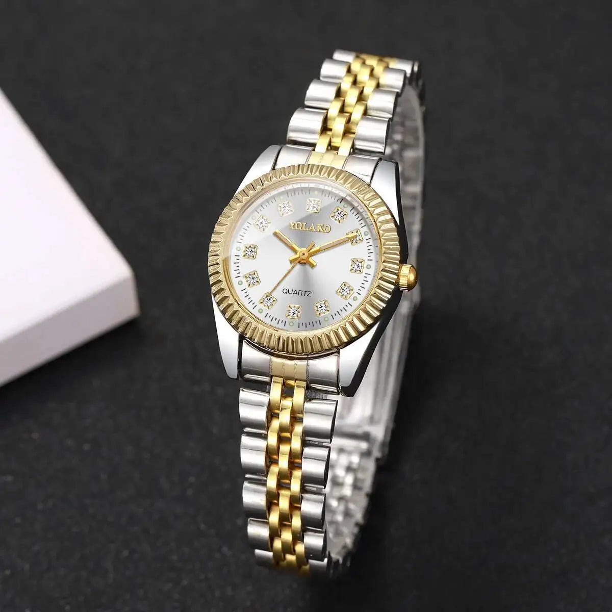 Luxury Rhinestone Women Watches Stainless Steel Band Quartz Wristwatch Clock Gift Reloj Mujer(Without Box)