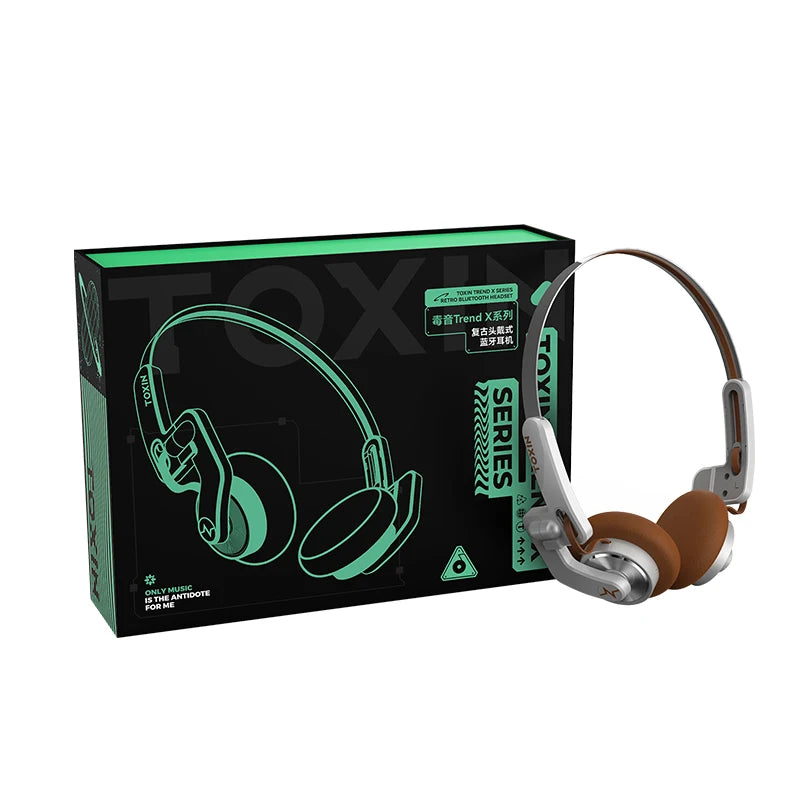 KIMLUD, TOXIN Trend X Retro Wireless Bluetooth Headphones Over-Ear Lightweight Foldable with Microphone Comfortable Earpads for Music, KIMLUD Womens Clothes