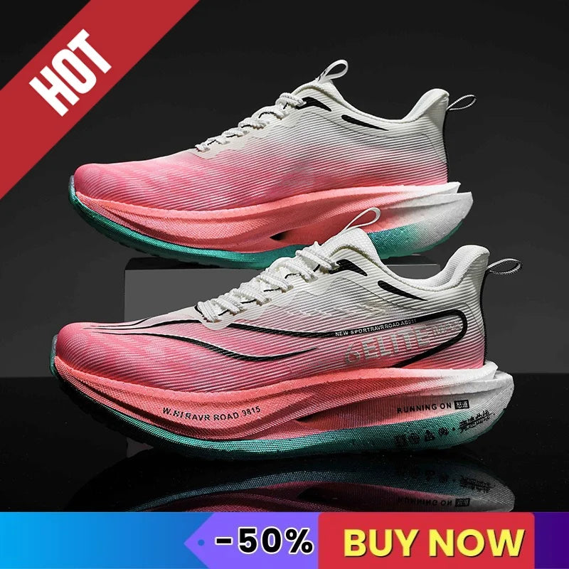 CarbonPlate Running Shoes Lightweight Breathable — Fluorescent | KIMLUD