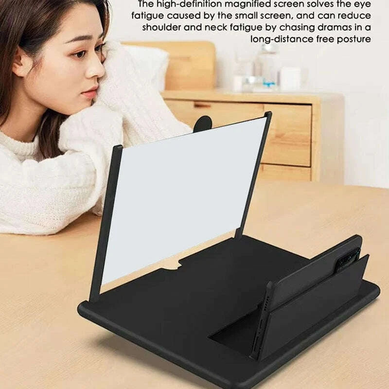 KIMLUD, Pull-Out Phone Screen Amplifier 10 12 Inch 3D HD Video Magnifier with Anti-Blue Light Foldable Lazy Stand for All Smartphones, KIMLUD Womens Clothes