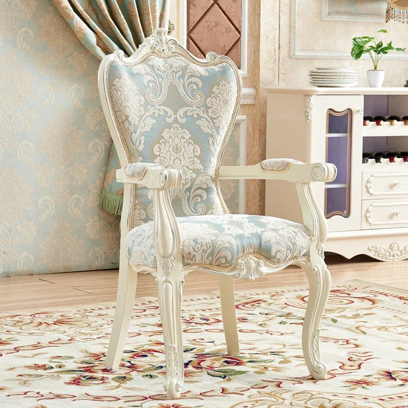 X European Solid Wood Dining Chair Princess Lazy Throne Luxury Lounge Chair Fashion Butterfly Ergonomic Muebles Entrance Furnitu