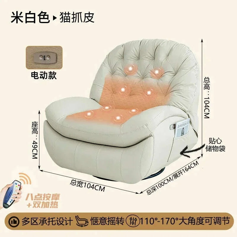 KIMLUD, Multifunctional space lazy sofa cabin rocking chair home living room light luxury Nordic electric single recliner, KIMLUD Womens Clothes