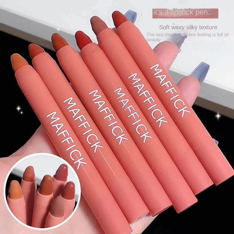 Matte velvet lipstick pen waterproof long-lasting non-stick cup lipstick sexy lip gloss pencil female makeup outline lip line