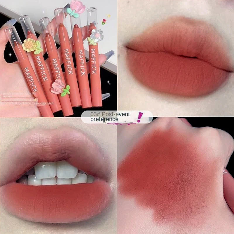 Matte velvet lipstick pen waterproof long-lasting non-stick cup lipstick sexy lip gloss pencil female makeup outline lip line