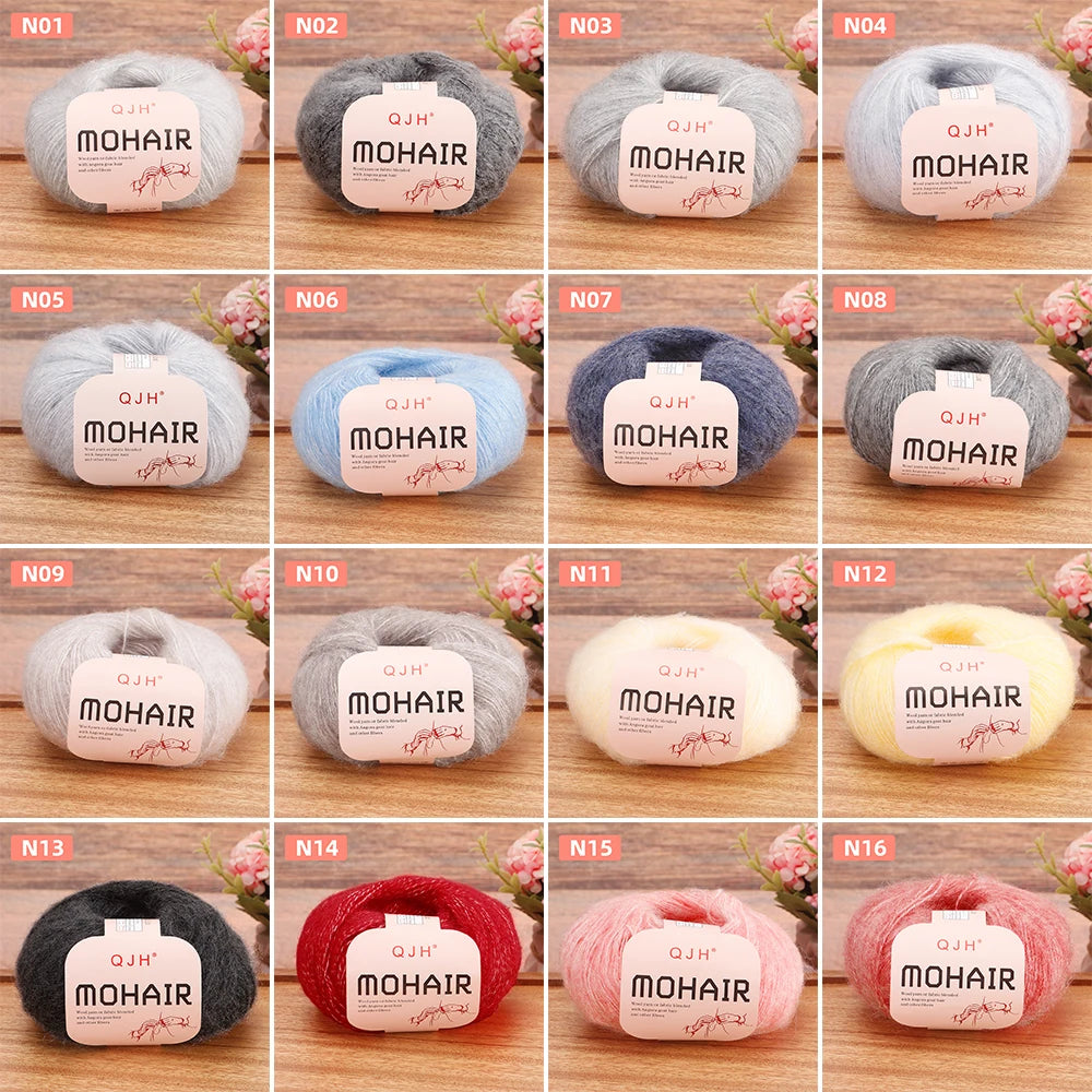 Mohair Yarn Set 4-Skein Bundle, 130m Each — Multicolor | KIMLUD