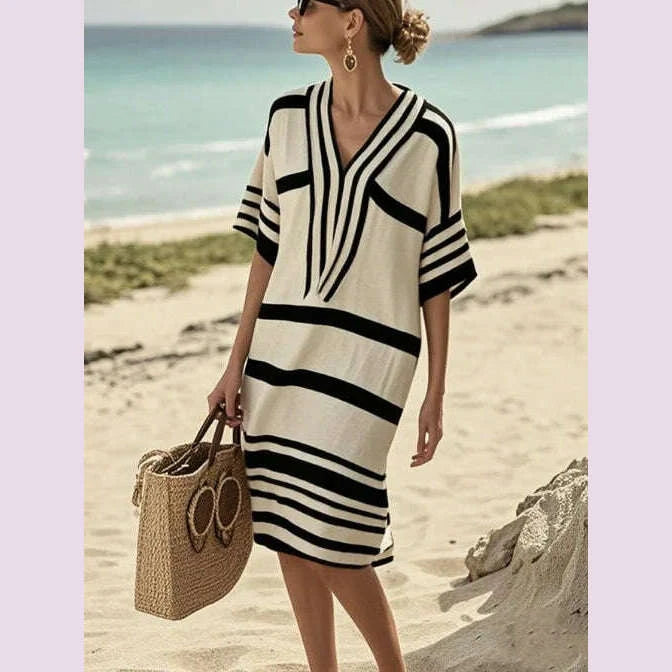 2025-new-vintage-stripe-print-midi-dress-summer-casual-short-sleeve-v-neck-vacation-dress-for-woman-spring-loose-commute-dresseskimlud-womens-fashion-34615454
