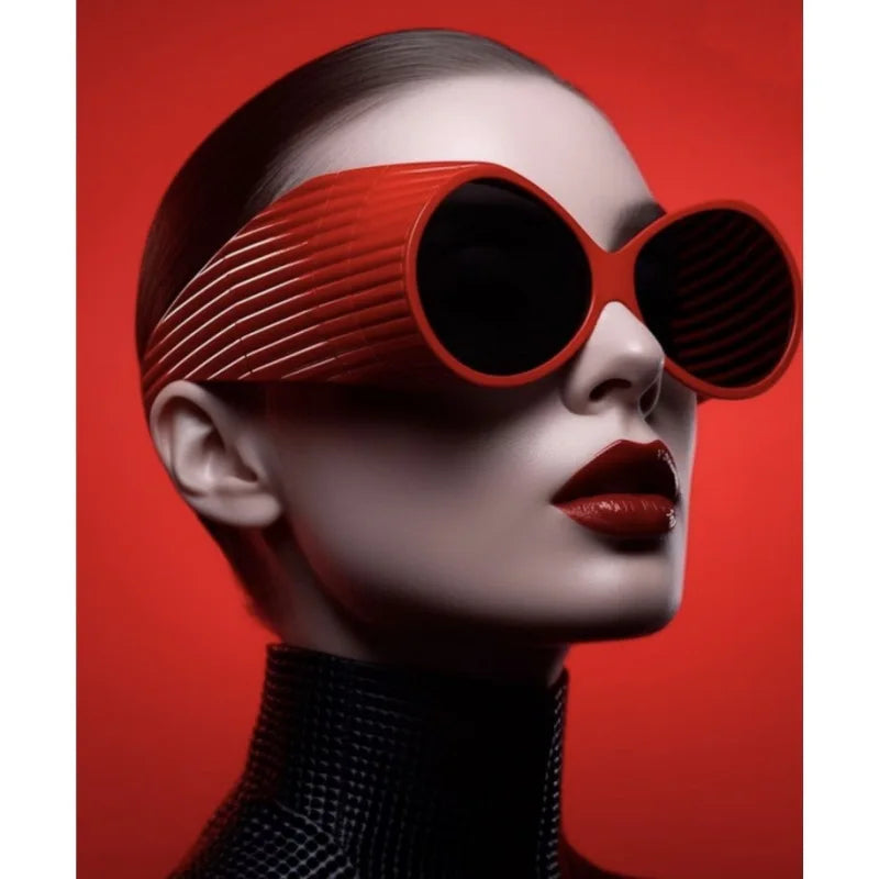 Punk Polycarbonate Solid Sunglasses — Black | KIMLUD