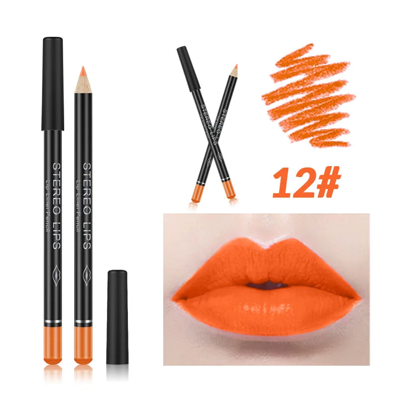 Matte Brown Lip Liner Pencil Lip Outline Contouring Lasting Waterproof Lipstick Crayon Pigments Moisturizing Lip Balm Cosmetics